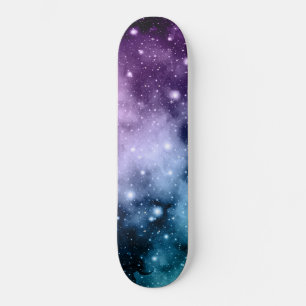 Skateboard Purple Turquoise Galaxy Nebula Dream #2
