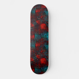 Skateboard Quadriculados riscados em azul claro, cor vermelho
