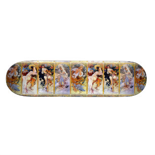 Skateboard Quatre saisons par Alphonse Mucha 1895