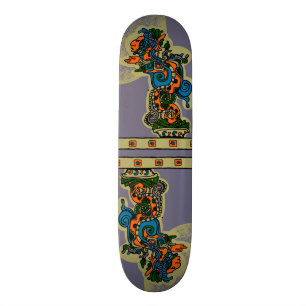 Skateboard Quetzalcoatl. Aztec Tribal