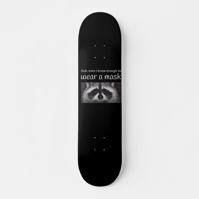 Skateboard Raccoon Covid demande le Masque par Funnycomb (Devant)