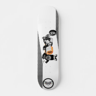Skateboard Racing Panda Patrol black and white detailed