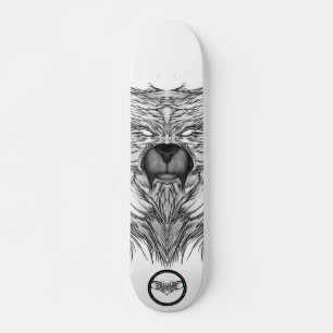 Skateboard Racon noir et blanc surréaliste ligne symétrique