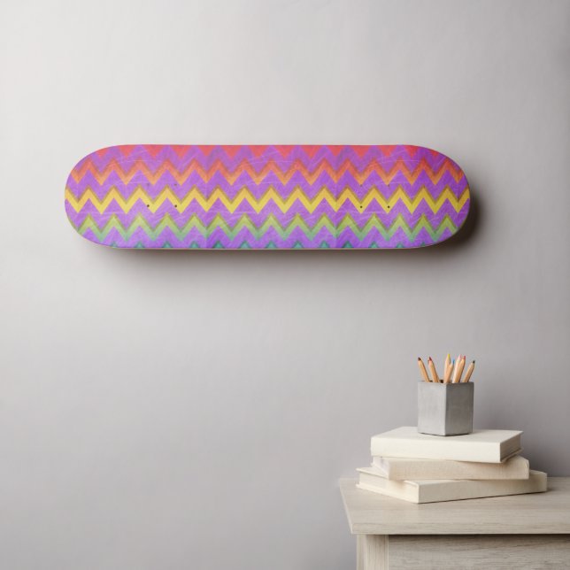 Skateboard Rainbow Chevron par Shirley Taylor (Art mural (Horz))