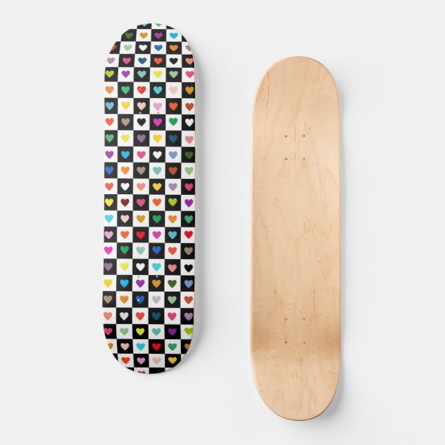 Skateboard Rainbow Heart Grid Motif (Recto)