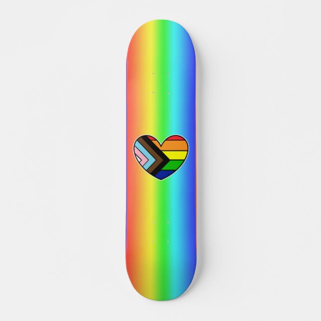 Skateboard Rainbow Heart LGBTQ+ (Devant)
