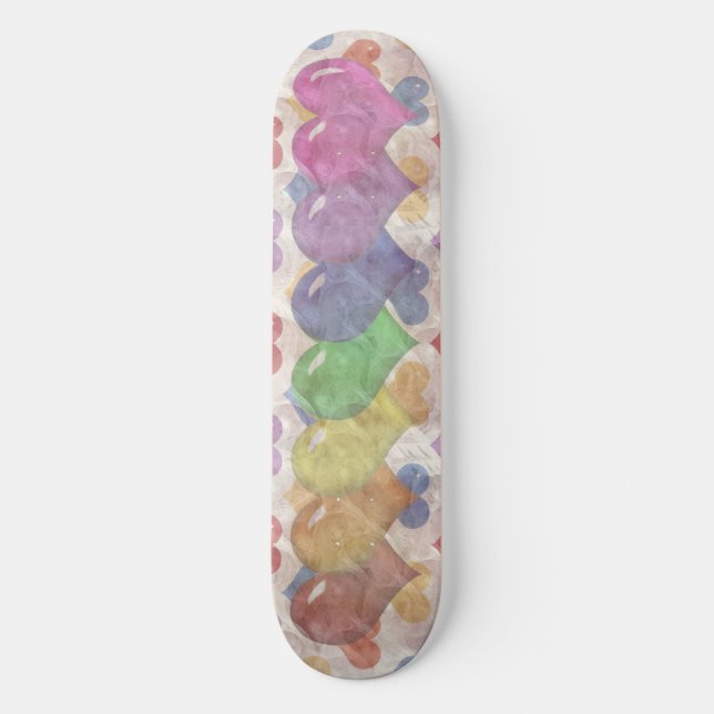 Skateboard Rainbow Hearts Girls Skatedeck (Recto)