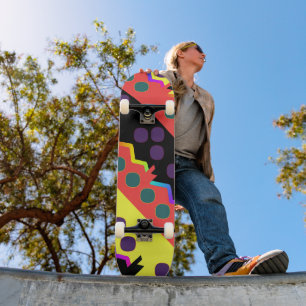 Skateboard Rainbow Jagged Geo