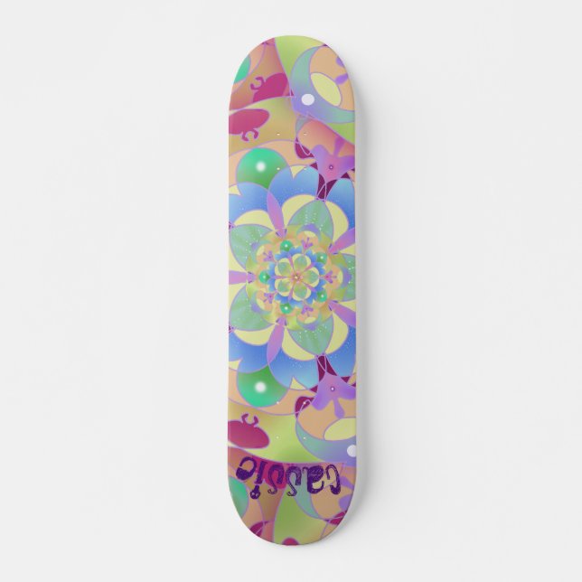 Skateboard Rainbow Song Mandala (Devant)