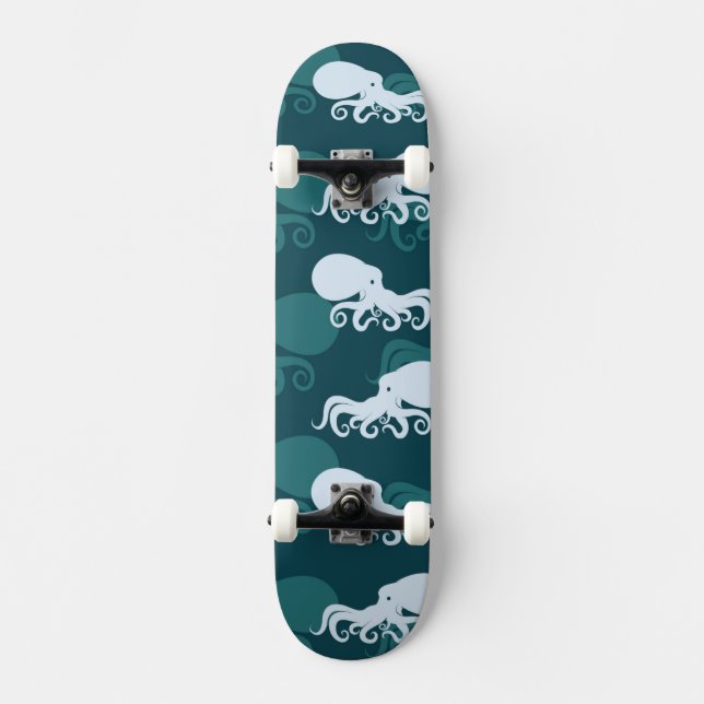 Skateboard Rangées de motif de poulpe (Recto)