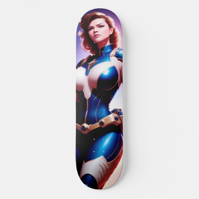 Skateboard Ranger d'espace Sci Fi féminin des années 50 Vivid (Recto)