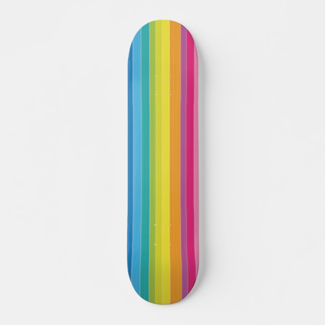 Skateboard Rayures arc-en-ciel (Devant)