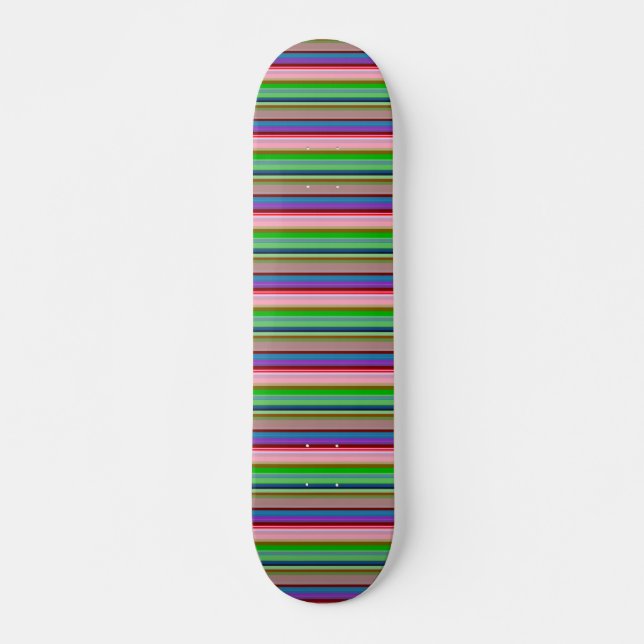 Skateboard Rayures colorées chaudes (Devant)