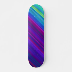 Skateboard Rayures colorées modernes vert bleu violet