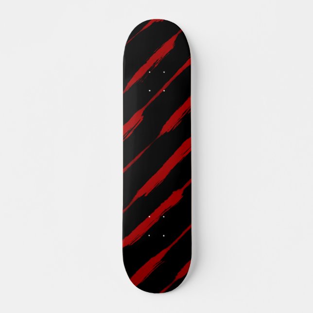 Skateboard Rayures Encre en Rouge (Devant)