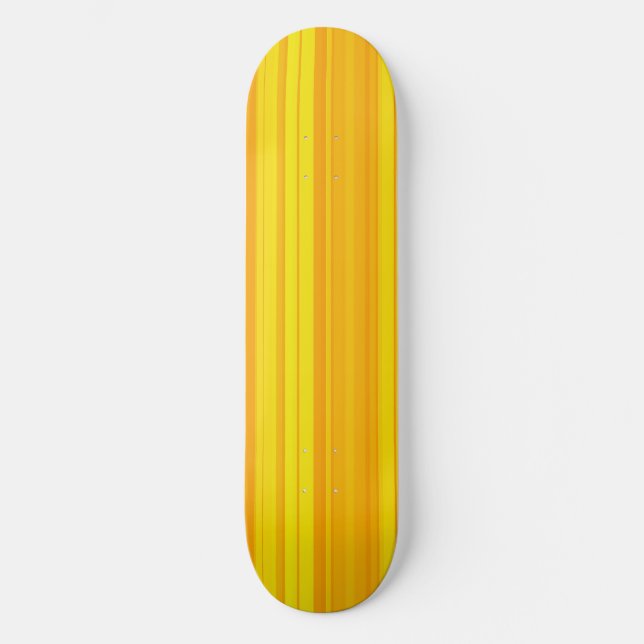 Skateboard Rayures Jaune Orange (Recto)