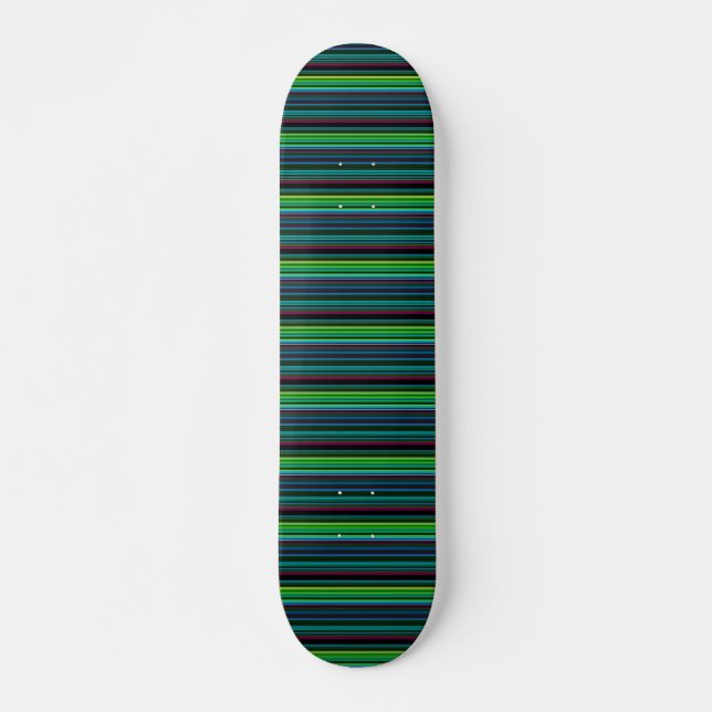Skateboard Rayures néon colorées mignonnes (Devant)