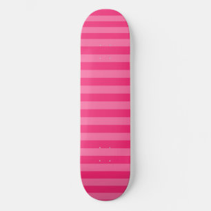 Skateboard Rayures rose pâle et rose chaud