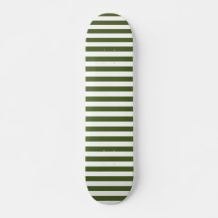 Skateboard Rayures vert mousse foncé et blanc