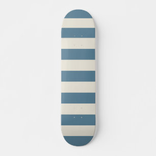 Skateboard Rayures verticales bleues et crème