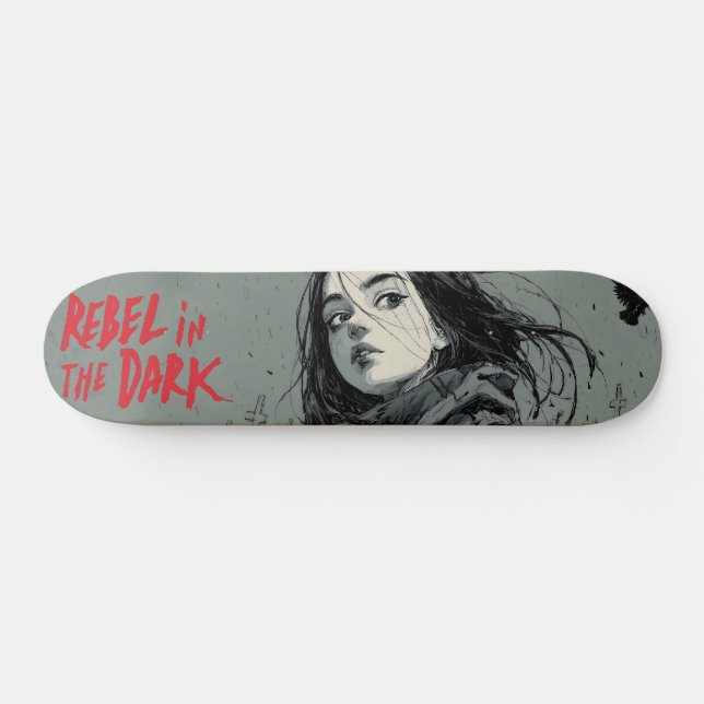 Skateboard Rebel in the Dark Comic Book Style Design (Horz)