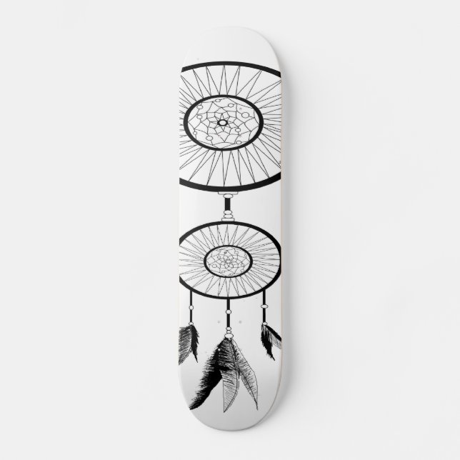 SKATEBOARD RECEVEUR RÊVEUR NOIR ET BLANC (Recto)