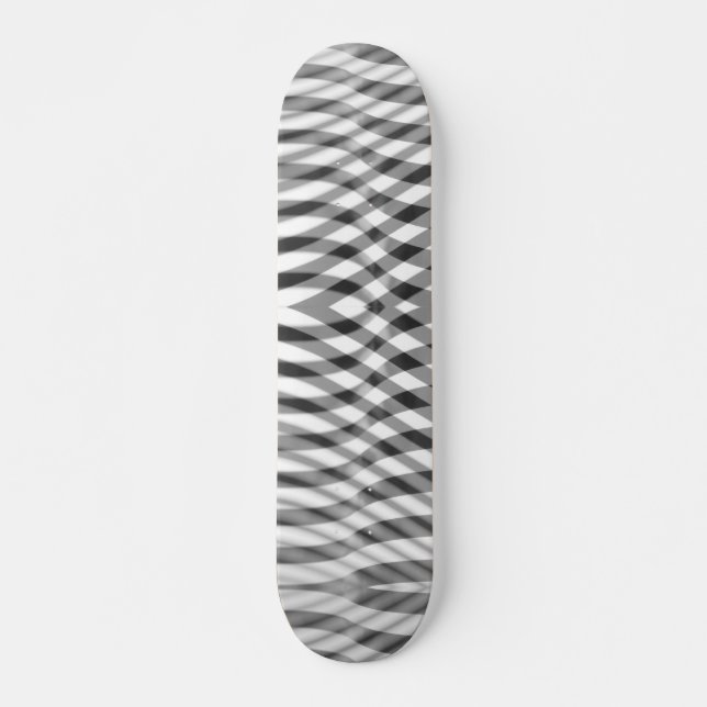 Skateboard Recouvert de rayures noir et gris (Devant)