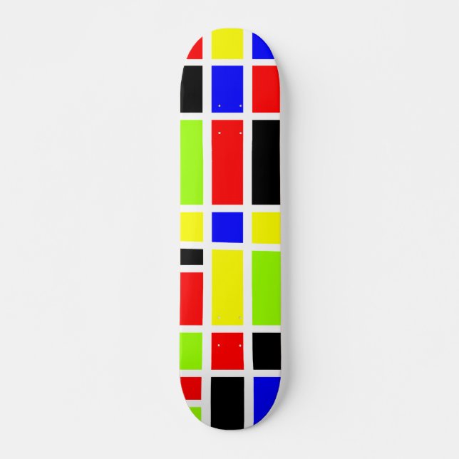 Skateboard Rectangles colorées 01 - Old School (Devant)