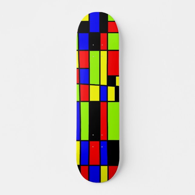 Skateboard Rectangles colorées 05 - Old School (Devant)