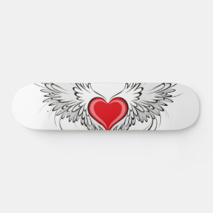 Skateboard Red Angel Coeur avec ailes