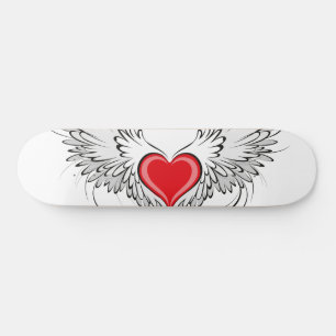 Skateboard Red Angel Coeur avec ailes