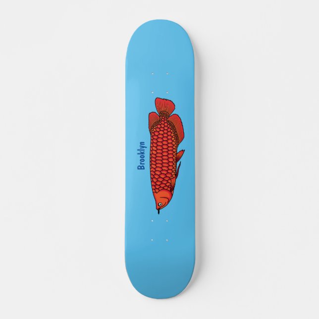 Skateboard Red Arowana fish cartoon (Devant)