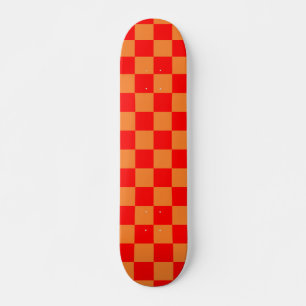 Skateboard Red Orange Check À damiers Motif