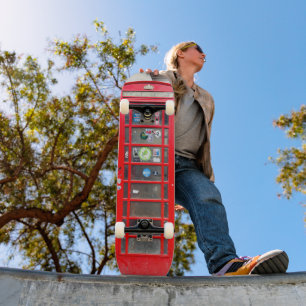 Skateboard Red Phone Box, Londres, Angleterre