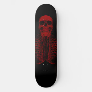 skateboard Red Skull Skeleton