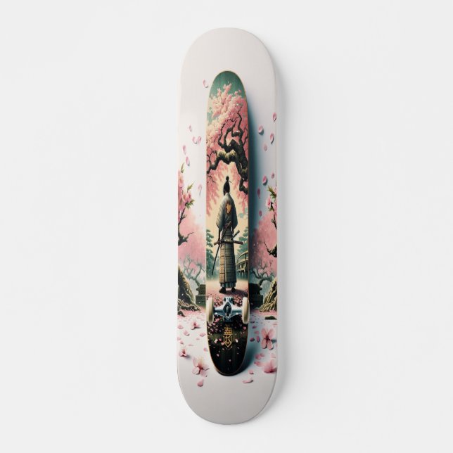 Skateboard Réflexions sur les cerisiers en fleurs (Devant)