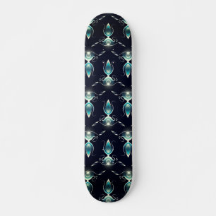 Skateboard Regard élégant de pierres bleues avec lumière écla