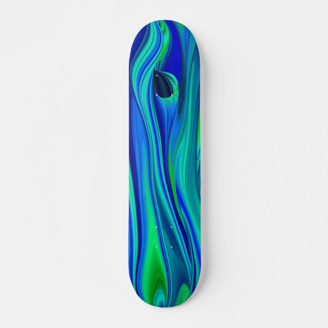 Skateboard regenbogen Abstrait à grün lila blau (Devant)