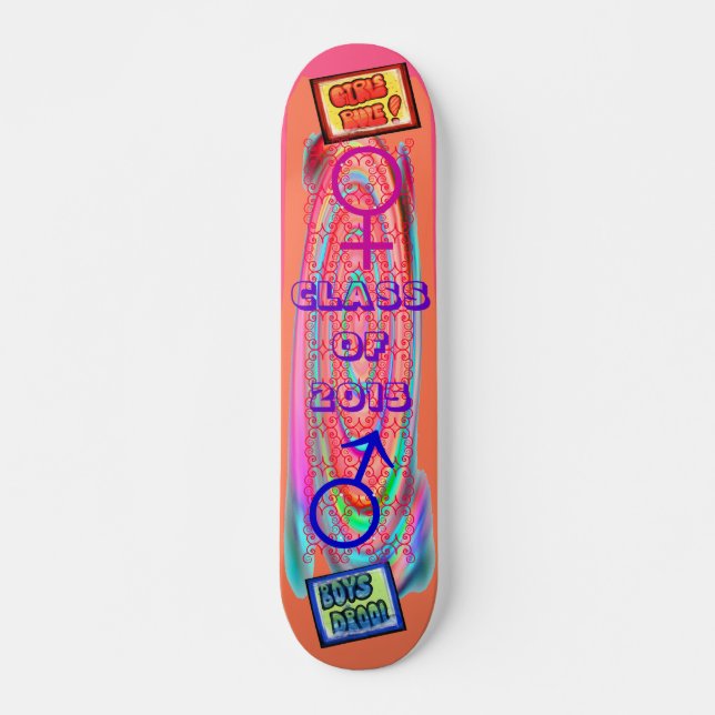 Skateboard Règle de filles - bave de garçons (Devant)