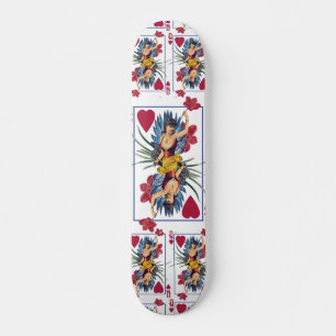 Skateboard Reine des cœurs et des fleurs