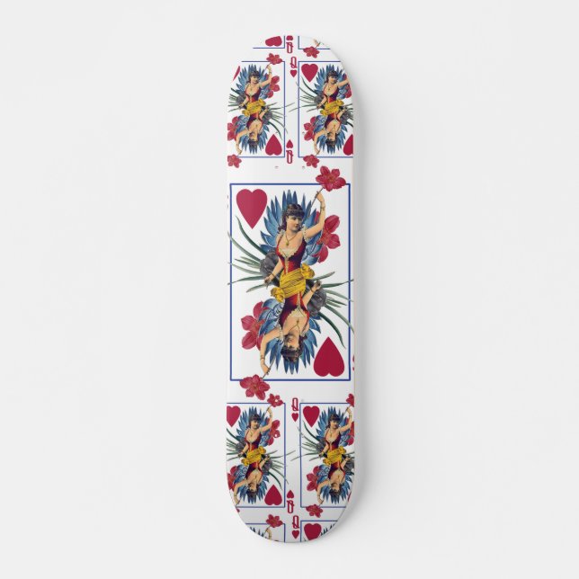 Skateboard Reine des coeurs et des fleurs (Devant)