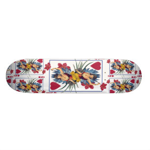 Skateboard Reine des coeurs et des fleurs