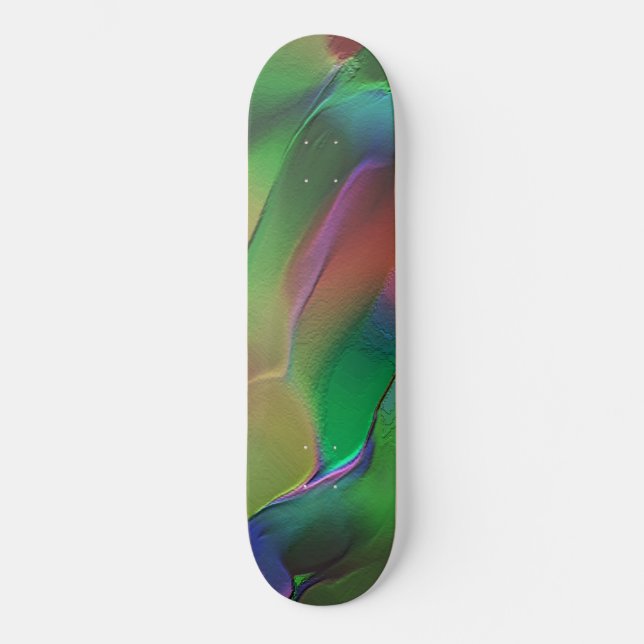 Skateboard Reliefs avec une prédominance de vert et de jaune (Recto)