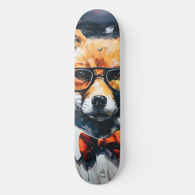 Skateboard Renard Abstrait minimaliste (Recto)