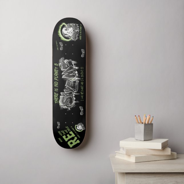 Skateboard Repenser Réduire Réutiliser Recycler Sauver la Ter (Art mural)