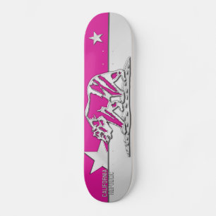 Skateboard RÉPUBLIQUE DE CALIFORNIE Chrome sur rose chaud