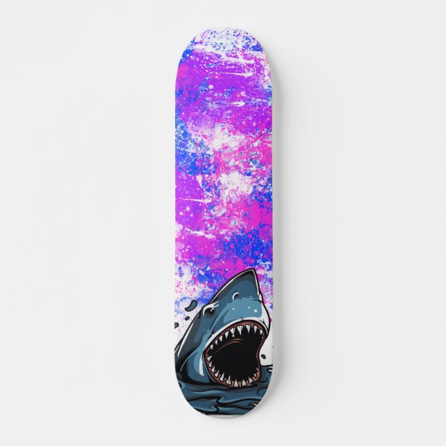 Skateboard Requin coloré (Devant)