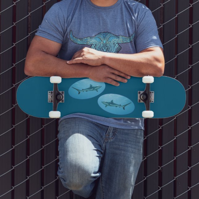Skateboard Requin gris de récif, île Yap - Conception photogr (Extérieur 3)