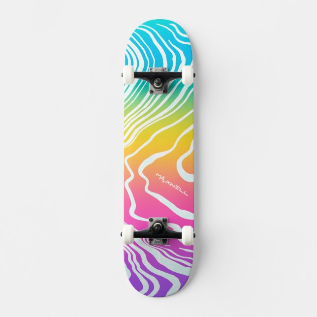 Skateboard Résumé Ombré Marbré Abstrait  (Recto)