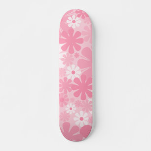 Skateboard Retro 60s les années 70 esthétique motif floral en